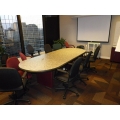 10' Laminate Boardroom Table w Matching Sidebar & Egan